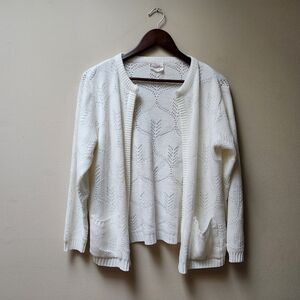Vintage White Knit Cardigan Sweater